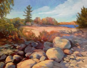 Anne L. Bialke "October Sun, Adirondacks - Standing Fast" 20x24 oil $950.