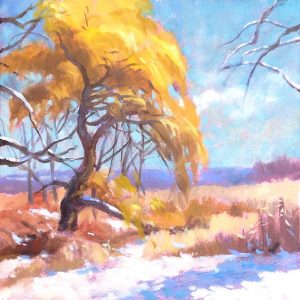 Anne L. Bialke "Winter Willow" 10x10 oil $350.