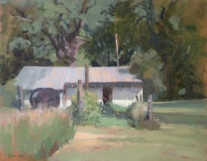 Thomas S. Buechner "Welles' White Shed" 11x14 oil $2,570.