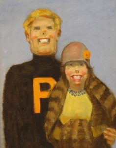 Thomas S. Buechner "Princeton Couple - 1920s" 14x11 oil $2,500