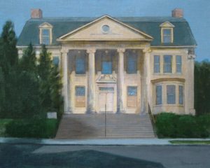 BuechnerLandscapeMemorialLibrary Thomas S. Buechner "Memorial Library" 16x20 oil framed $3,390.
