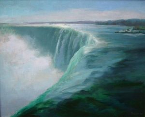 Thomas S. Buechner "Niagara Falls" 24x30 framed oil $5,600.