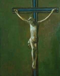 Thomas S. Buechner "Bavarian Crucifix" 20x16 oil framed $3,300.