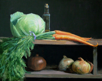 BuechnerStillLifeCabbageCarrotsOnions-scaled Thomas S. Buechner "Cabbage, Carrots and Onions" 20x24 oil $4490.