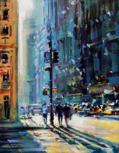 Richell Castellon "NYC 24" 14x11 acrylic on gallery wrapped canvas $385.