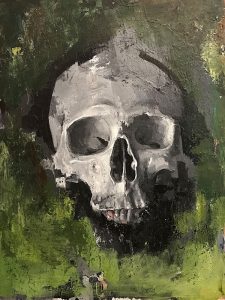 Chad Cleveland "Skull Study" 12x9 acrylic/board $450.