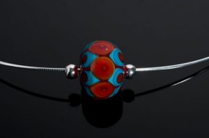 Becky Congdon "Red Turquoise Eyes Omega" necklace $95. SOLD (photo by Ann Cady)