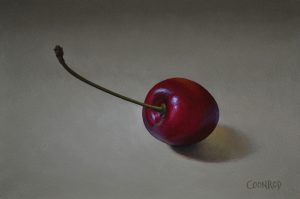 Trish Coonrod "Single Cherry" 4x6 oil $850.