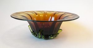 Ross Delano "Sissy Flower Bowl" (Amber) approx. 5"x3" blown glass $60.