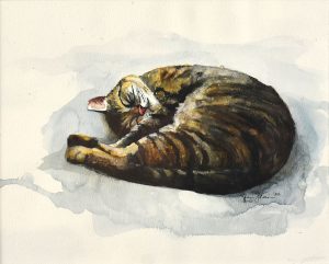 Jennifer Fais "Hope: Sound Asleep" 9x15 watercolor/acrylic $340.