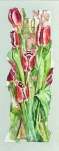 Jennifer Fais "Tulips Jubilee" 17x6 watercolor/acrylic $325.