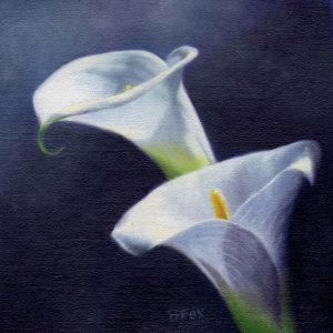 Barbara Fox "Spring Maidens" 6x6 oil $550.