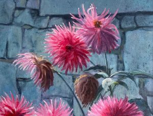 Tom Gardner "Pink Flowers" 11x14 oil $775.