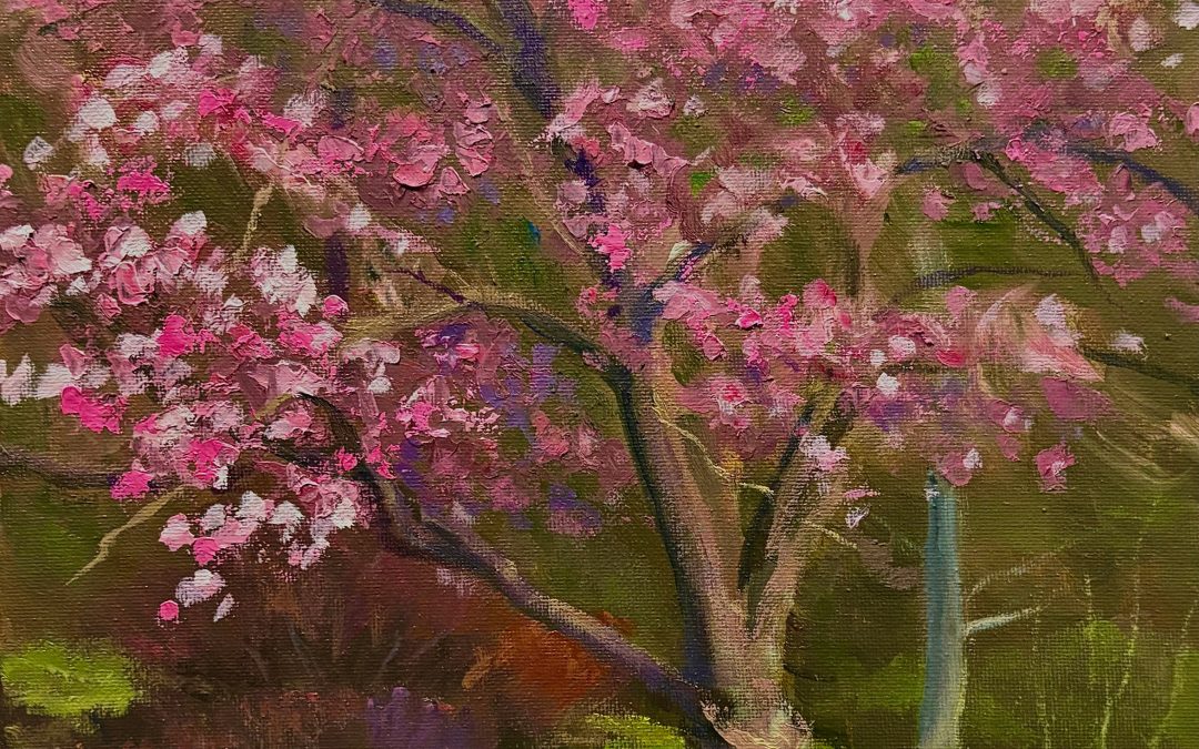 Tom Gardner "The Neighbor's Tree" original 14x11 oil $975.