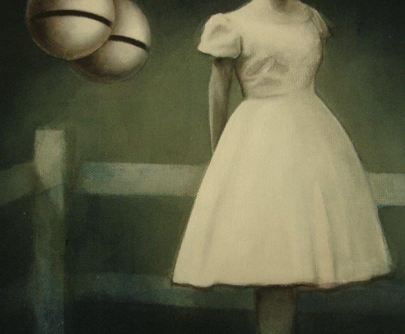 Edd Tokarz Harnas "On the Fence" 10x8 pencil/acrylic on gallery wrapped canvas $170. SOLD