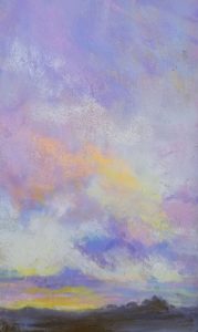 Linda Hansee "Clouds at Sunset" 5x3 pastel $195.