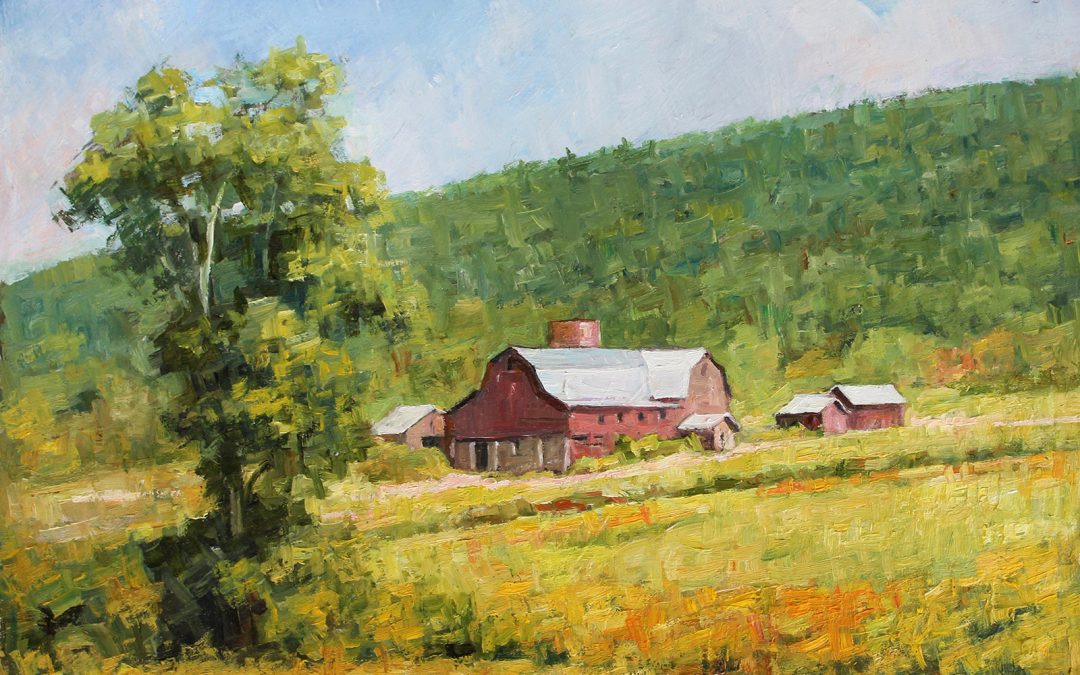 Brian M. Hart "Curren Road Farm" (Postcard) original 8x10 oil $550.