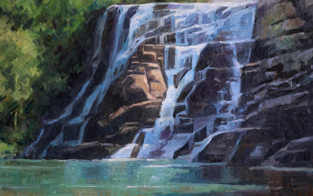 Brian M. Hart "Ithaca Falls" original 14x11 oil painting $1,400.