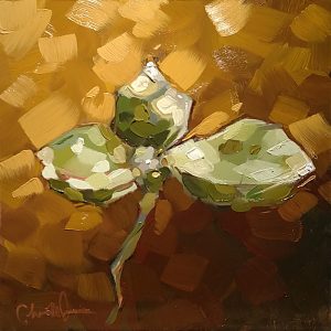 Christina Johnson "Golden Succulents II" 8x8 oil $150.
