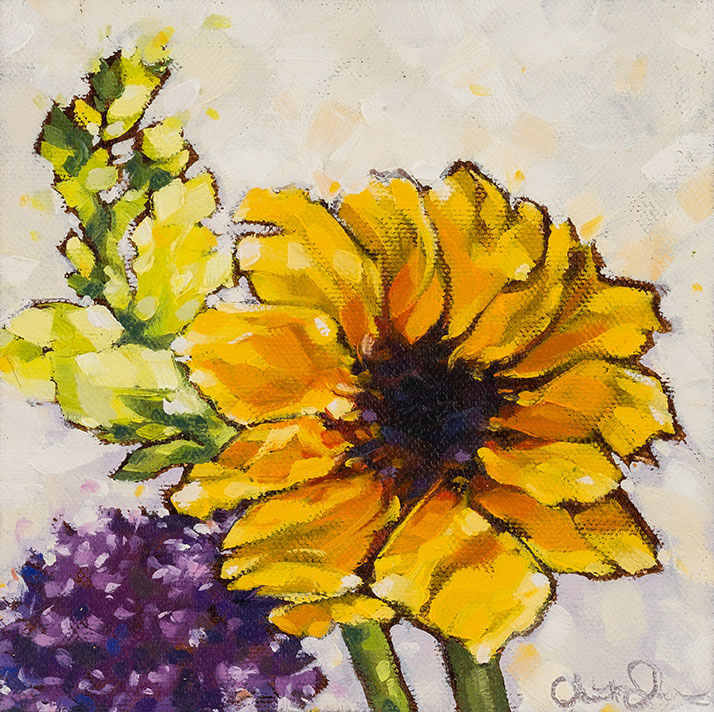 Christina Johnson "Spring Bouquet" 6x6 oil $150.