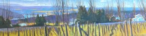 Brian S. Keeler "April Morning Impression - Pulteney, NY" 8x30 oil on linen on panel $1,400.