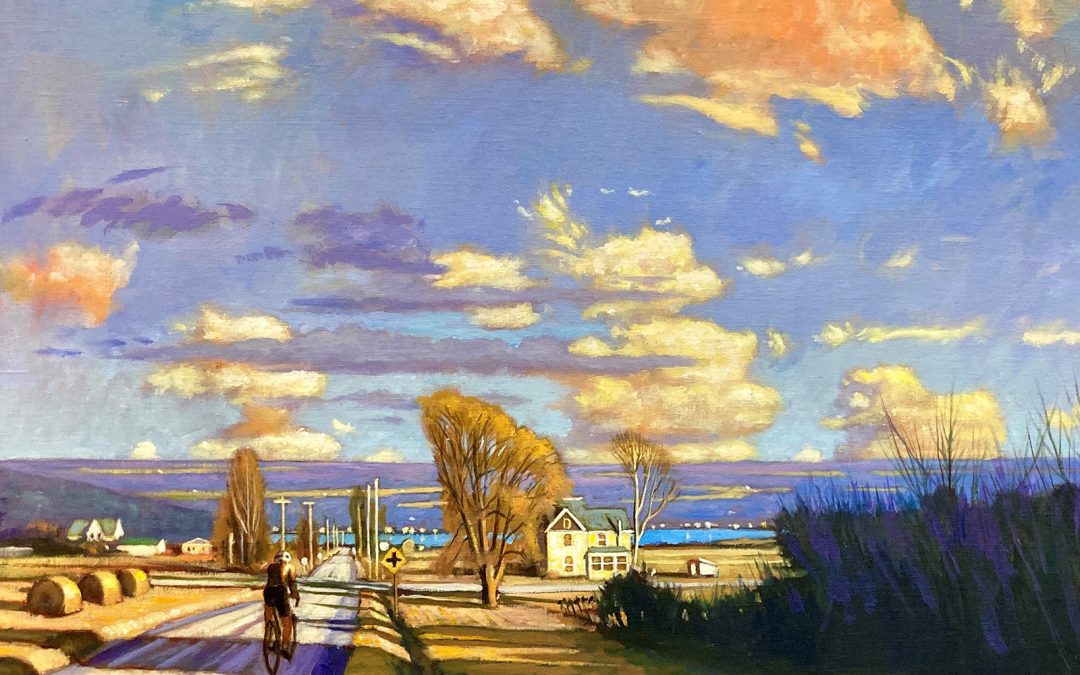 Brian S. Keeler "Gallagher Road Play of Light Light - Keuka" 26x30 oil on panel $2,800.