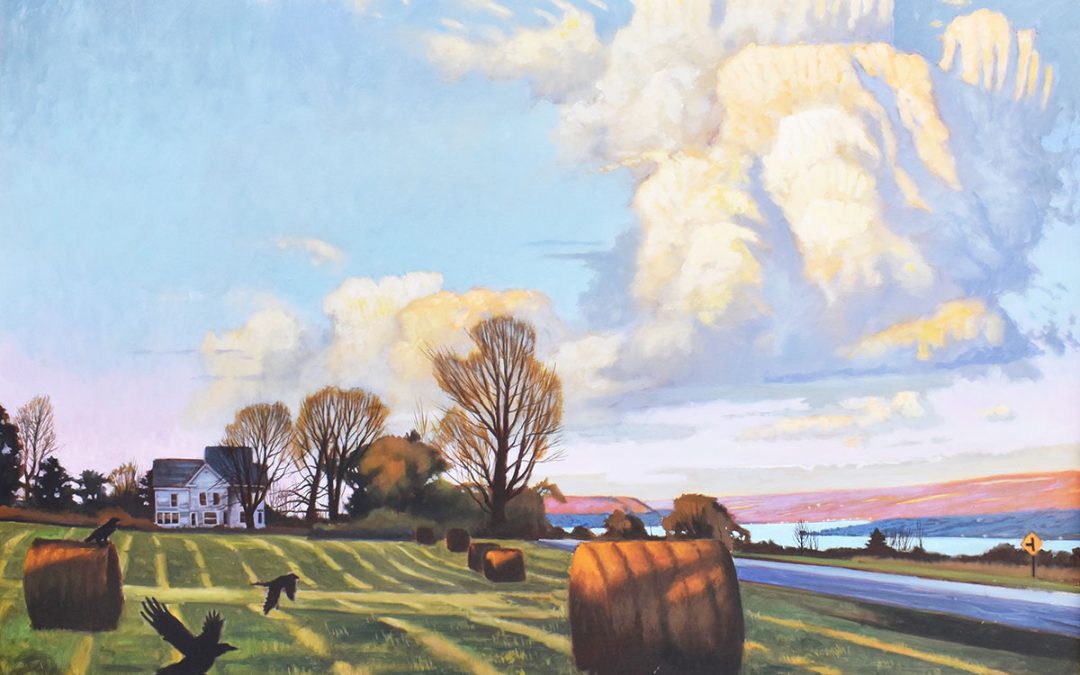 Brian S. Keeler "Keuka November Light with Three Crows" 36x48 oil $8,400.
