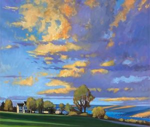 Brian Keeler "May Evening Sky - Keuka" 26x30 oil $2,800.