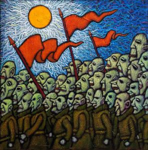 GC Myers "The March" 18x18 acrylic/canvas $ Inquire