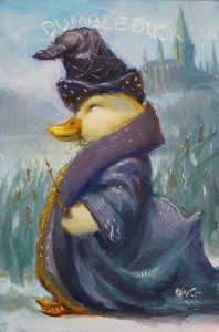 Wilson Ong "Dumbleduck" 6x4 oil/board $230. 🔴SOLD