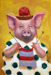 Wilson Ong "Ham String" 6x4 oil/board $200. 🔴SOLD