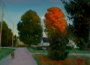 Wilson Ong "Twilight Stroll" 9x12 oil $525. UNFRAMED (Inquire on price)