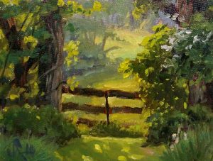 James Ramsdell "The Pasture Gate" 6x8 oil $250.