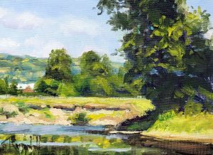James Ramsdell "The River Bank" 6x8 oil $280.