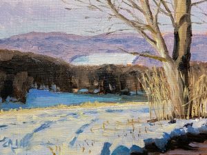 James Ramsdell "Winter's Moon" 5x7 oil $150.