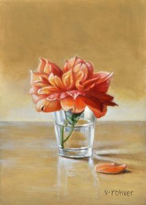 Valorie Rohver "Apricot Rose" 7x5 oil $275.