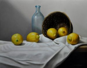 Valorie Rohver "Spilled Lemons" 11x14 oil $750.