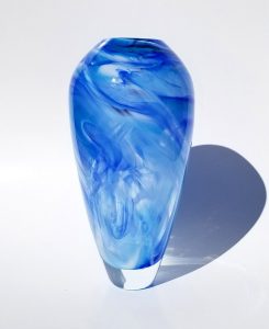 Aaron Rovner-Buck "Marble Sky Vase" blown glass 7x3.5x3.5 $185. (Inquire for additional colors)