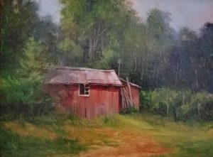 Judy Soprano "Back Shed" 9x12 oil $450.