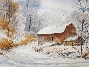 Judy Soprano "Nest for Winter" 20x27 watercolor $450.