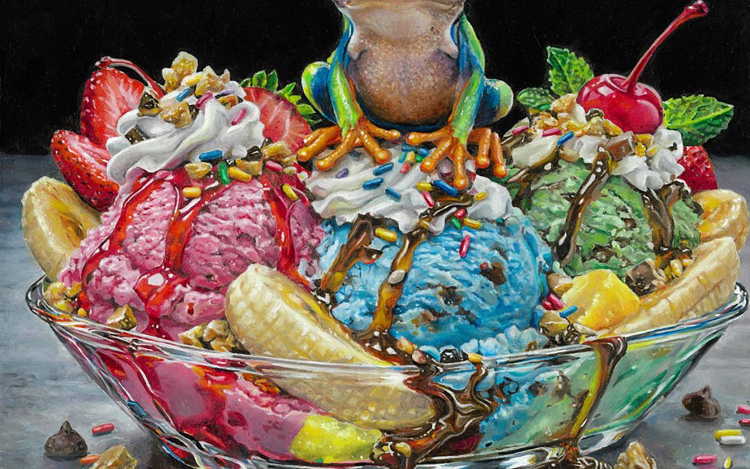 Emily M. Wolfson "I Didn't Order This" original 10x10 oil painting on panel $1,650. 🔴SOLD
